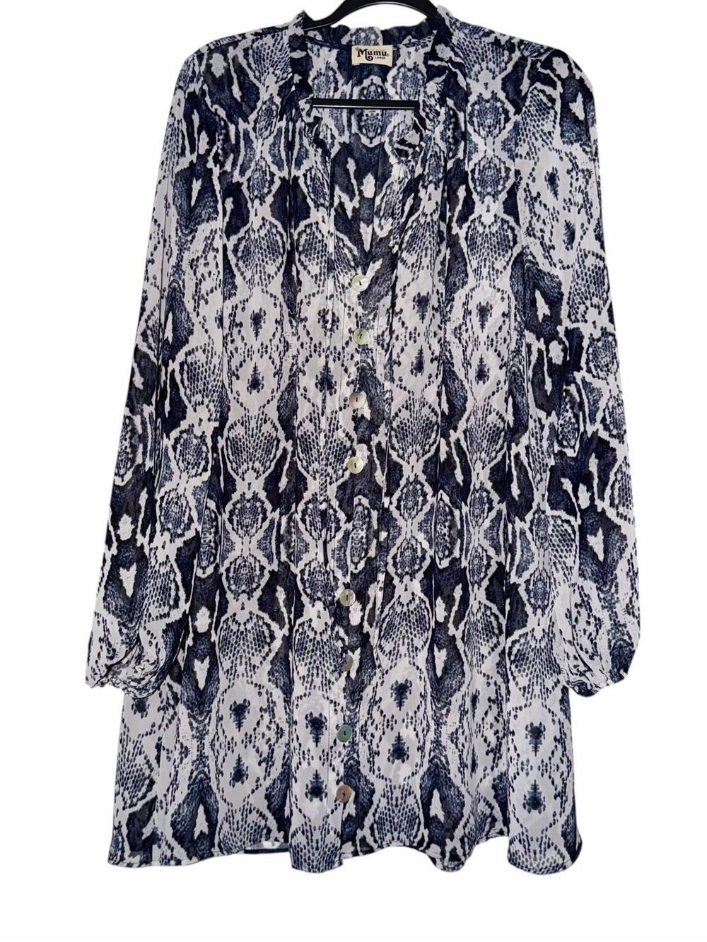 Show Me Your Mumu Navy Snakeskin Print Dress Size Large
